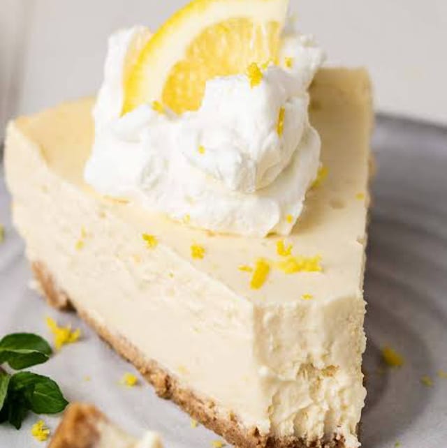 Lemon Swirl Cheesecake Slice.