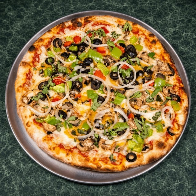 Lg Vegetarian Special Pizza.