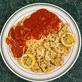 Chicken Lemon w. Spaghetti