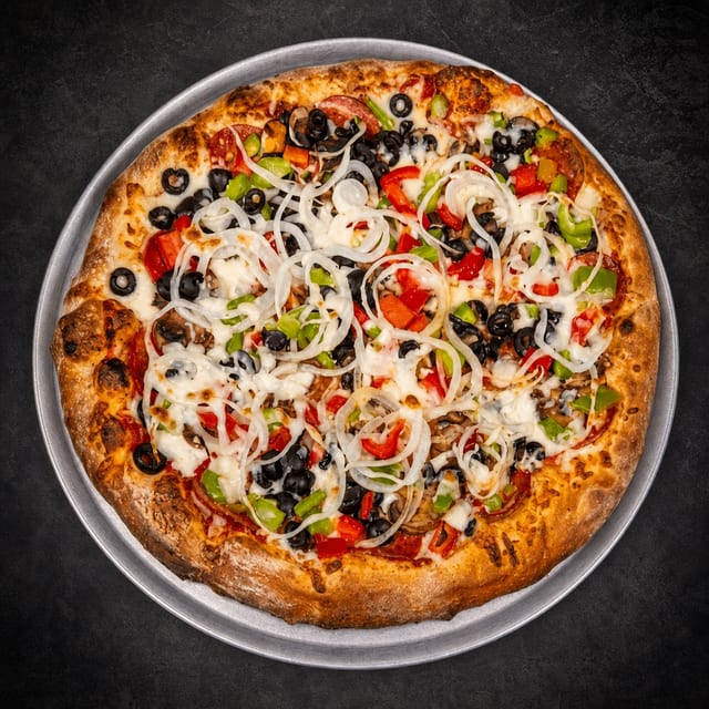 Large Mario's Supreme Pizza.