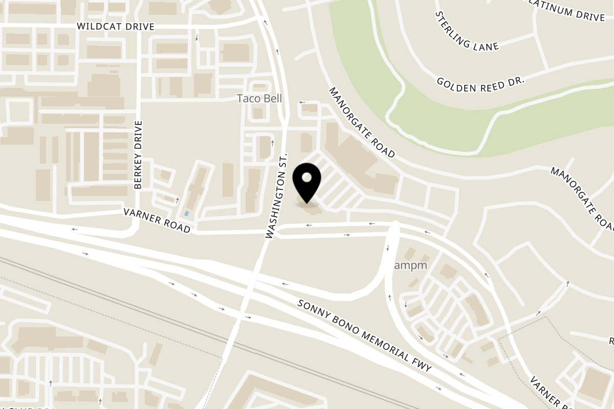 Map showing the location of Mario's Italian Café Sun City / Palm Desert on 78152 Varner Rd in Palm Desert